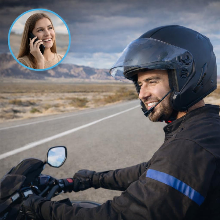 Bluetooth-Kopfhörer für Motorradhelm, wasserdicht, universell, ultradünn, mit Mikrofon mit Gegenspre