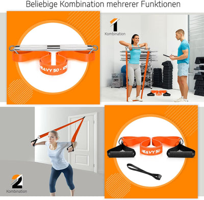 DASKING Fitnessbänder Krafttraining mit Stange, Resistance Bands Set