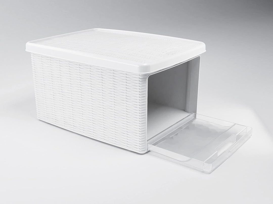 Stefanplast 30020 Mehrzweck-Behälter, Aufbewahren, In Rattanoptik aus Kunststoff, 19 x 29 x 16 cm We