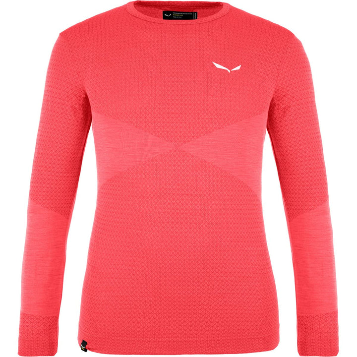 Salewa Unisex Baby Zebru Med Warm Amr K L/S Tee Langarmshirt 8 Jahre Koralle (Fluo Coral), 8 Jahre K