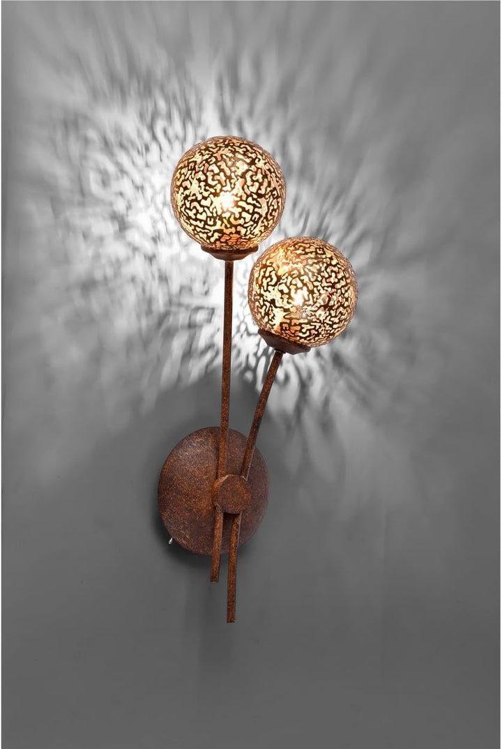 Paul Neuhaus 9032-48, Wandleuchte, Aluminium, Rost, 17 x 18 x 19 cm