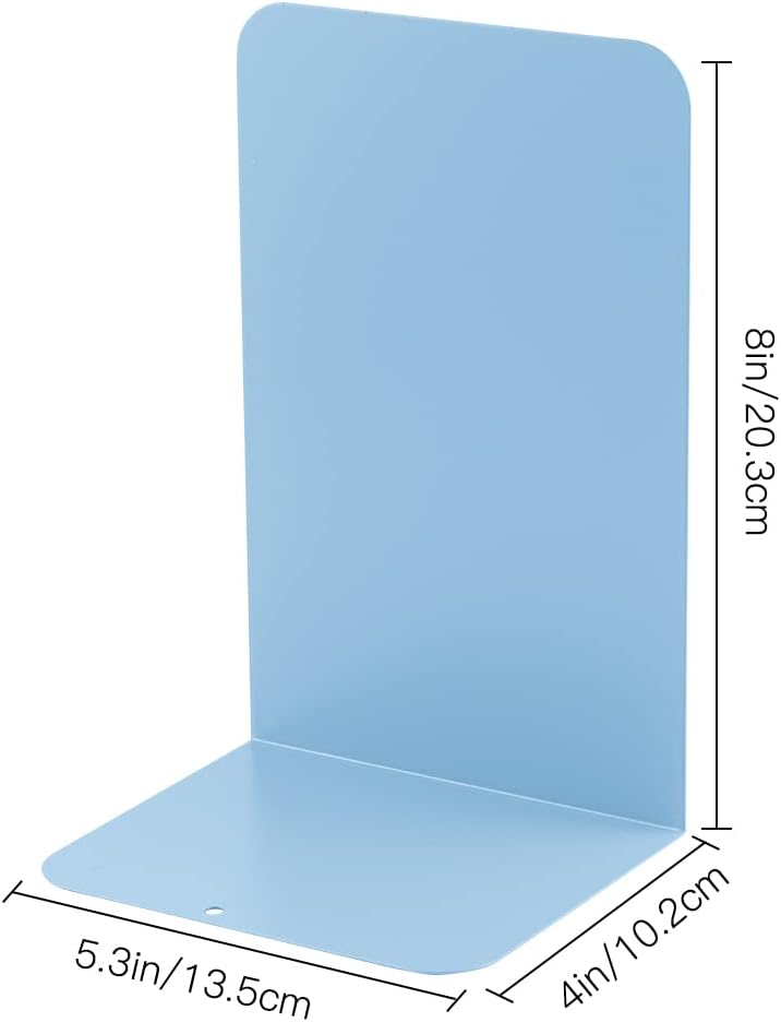 MSDADA Buchstützen aus Metall L, 102x203x135mm, 4 Paar CD Buchständer Kinder, Bücherregal für Schule