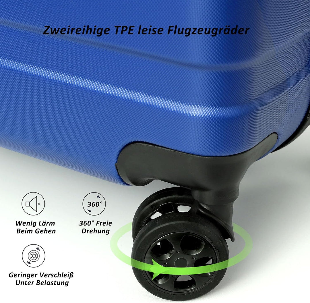 TANTOMI Kofferset 3-teilig, ABS Hartschalenkoffer Set, Reisekoffer Set mit Rollen, Gepäck-Sets (20/2