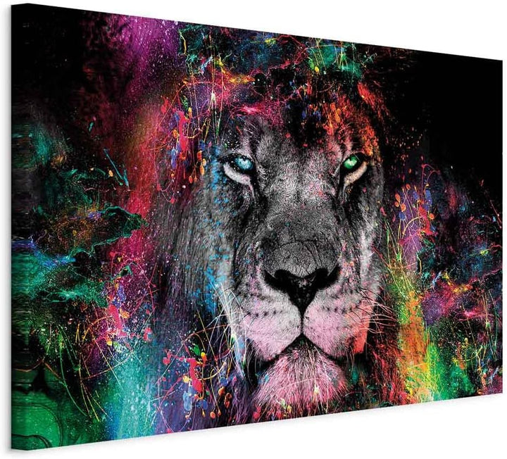murando Akustikbild Löwe 120x80 cm Bilder Akustikschaum Hochleistungsschallabsorber Schallschutz Lei