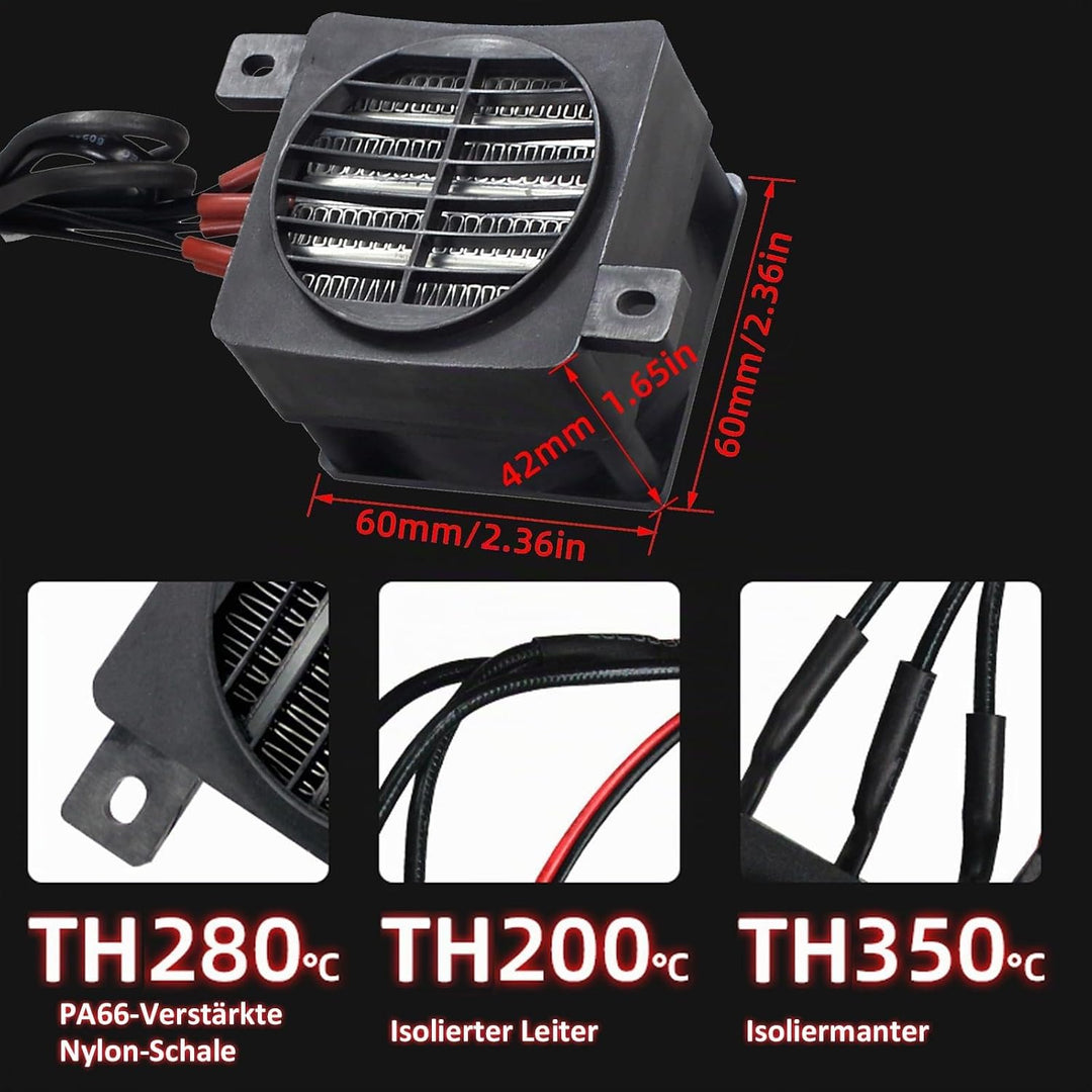 PTCYIDU Heizung Lüfter mit Netzkabel 220V 200W PTC-Luftheizung Konstante Temperatur Elektrische Kera