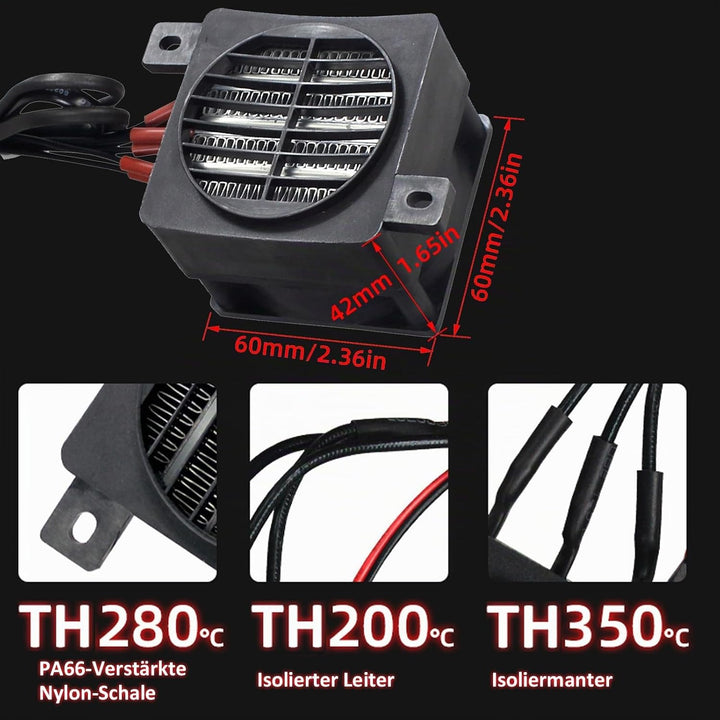 PTCYIDU Heizung Lüfter mit Netzkabel 220V 200W PTC-Luftheizung Konstante Temperatur Elektrische Kera