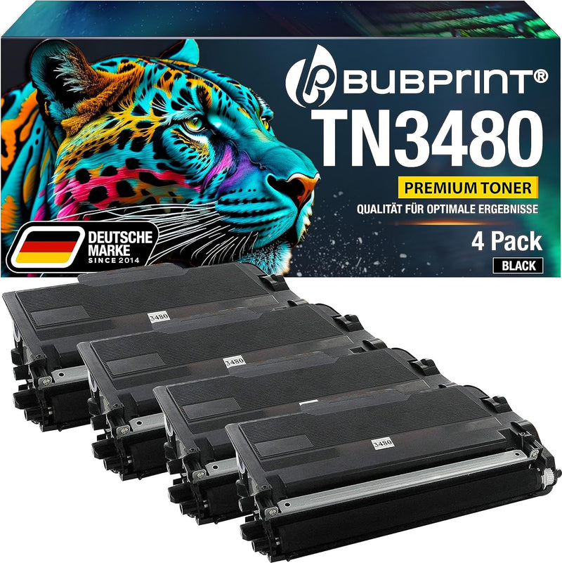 4 Toner kompatibel als Ersatz für Brother TN3480 für HL-L5100DN HL-L5100DNT HL-L5100DNTT MFC-L5750DW