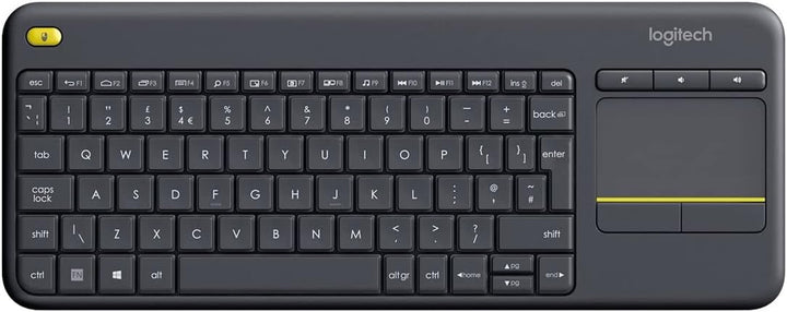 Logitech K400 Plus Kabellose TV-Tastatur mit Touchpad, 2.4 GHz Verbindung via Unifying USB-Empfänger