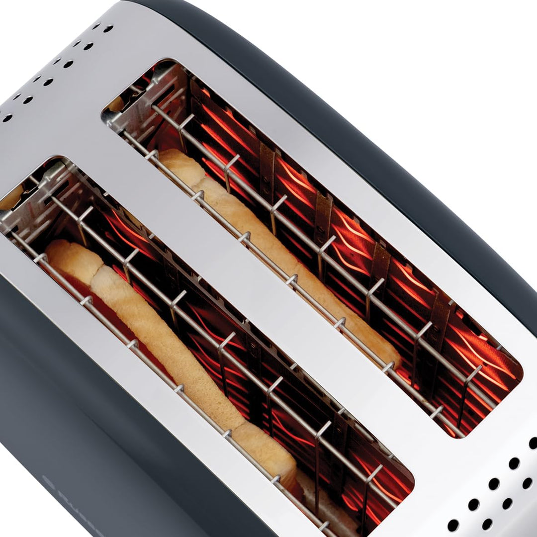 Russell Hobbs Toaster [für 2 Scheiben] Colours Plus Edelstahl Grau (extra breite Toastschlitze, inkl