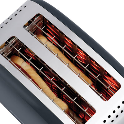 Russell Hobbs Toaster [für 2 Scheiben] Colours Plus Edelstahl Grau (extra breite Toastschlitze, inkl