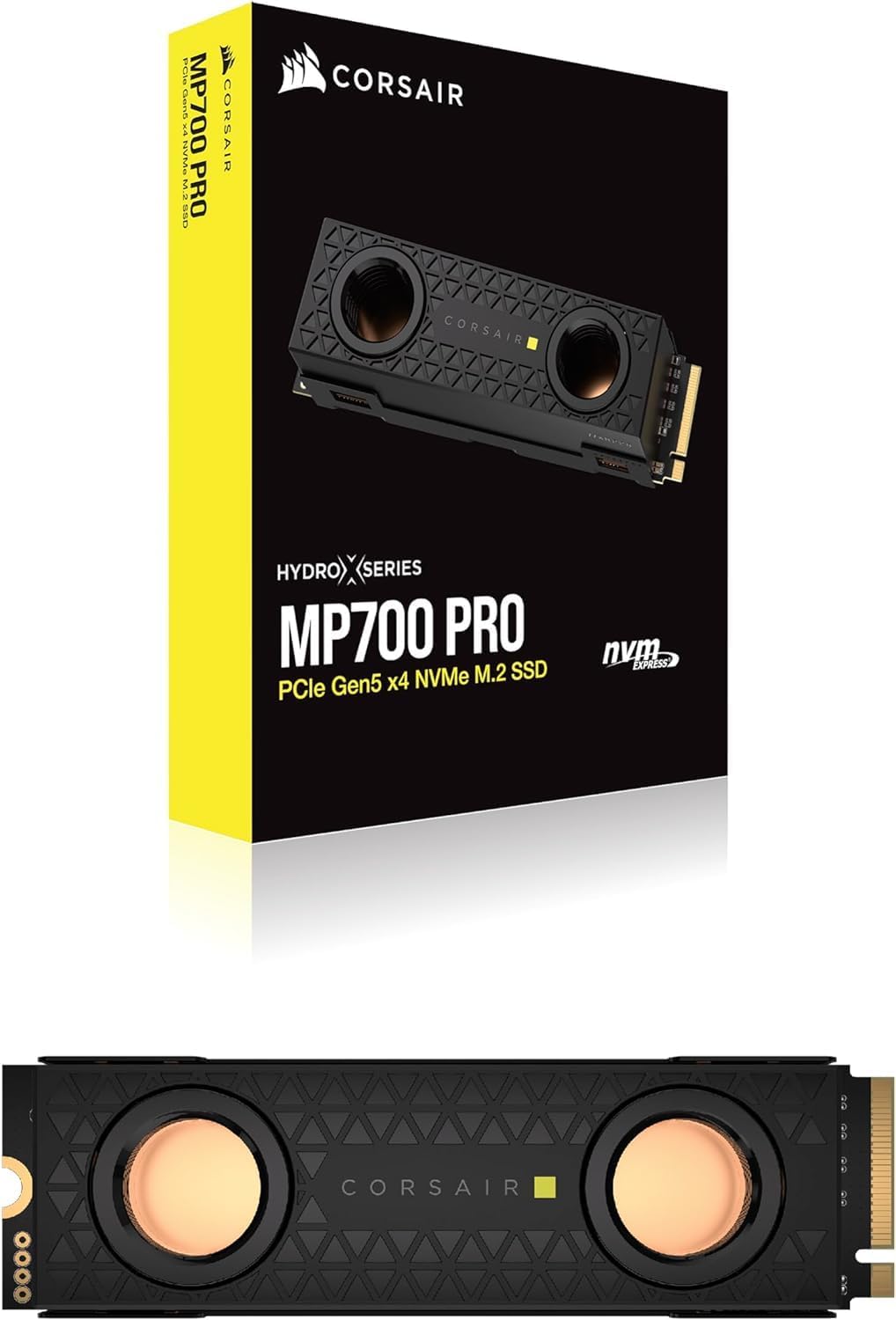 Corsair MP700 PRO Hydro X Series 2TB M.2 PCIe Gen5 x4 NVMe 2.0 SSD - M.2 2280 - Bis zu 12.400MB/sec