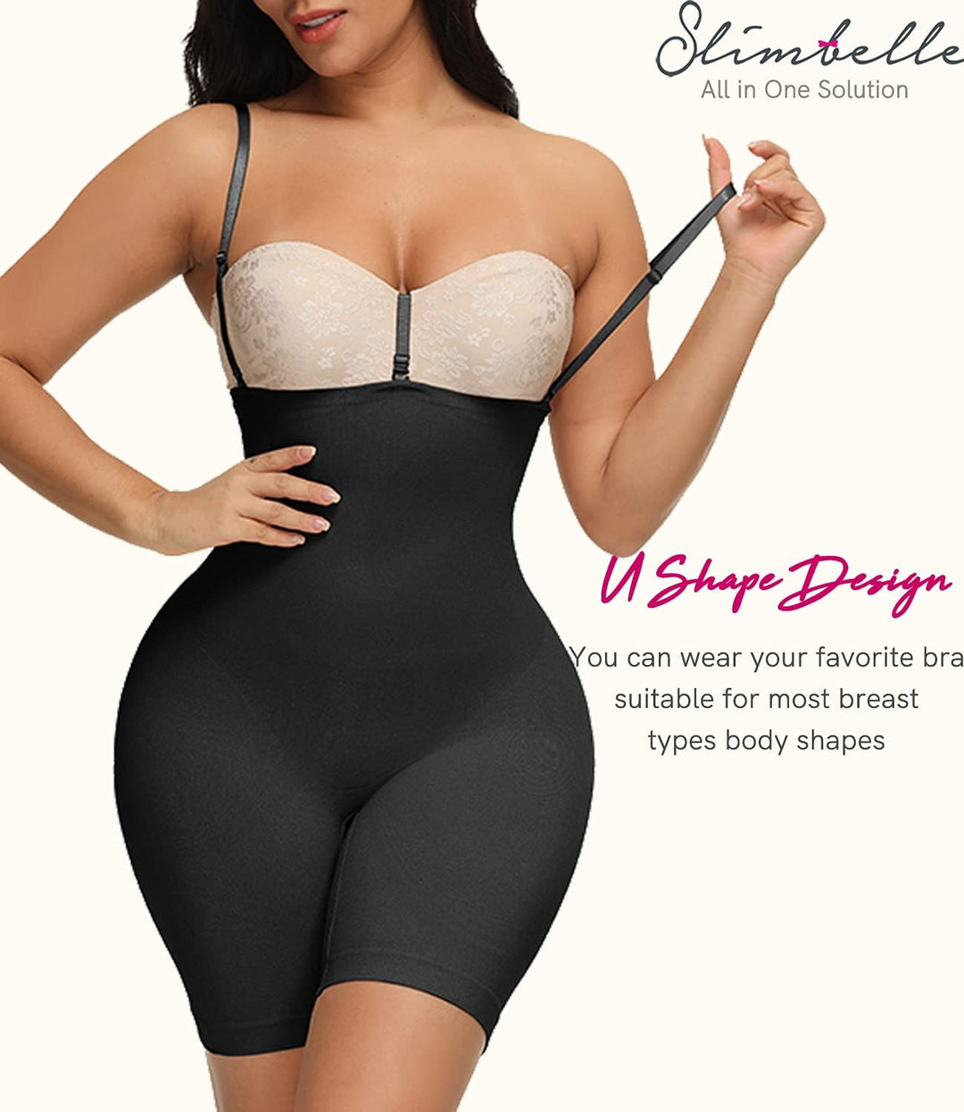 SLIMBELLE Shaping Body Damen Bauchweg Body Shaper Stark Formend Miederbody Sculpting Bodysuit Bodyfo