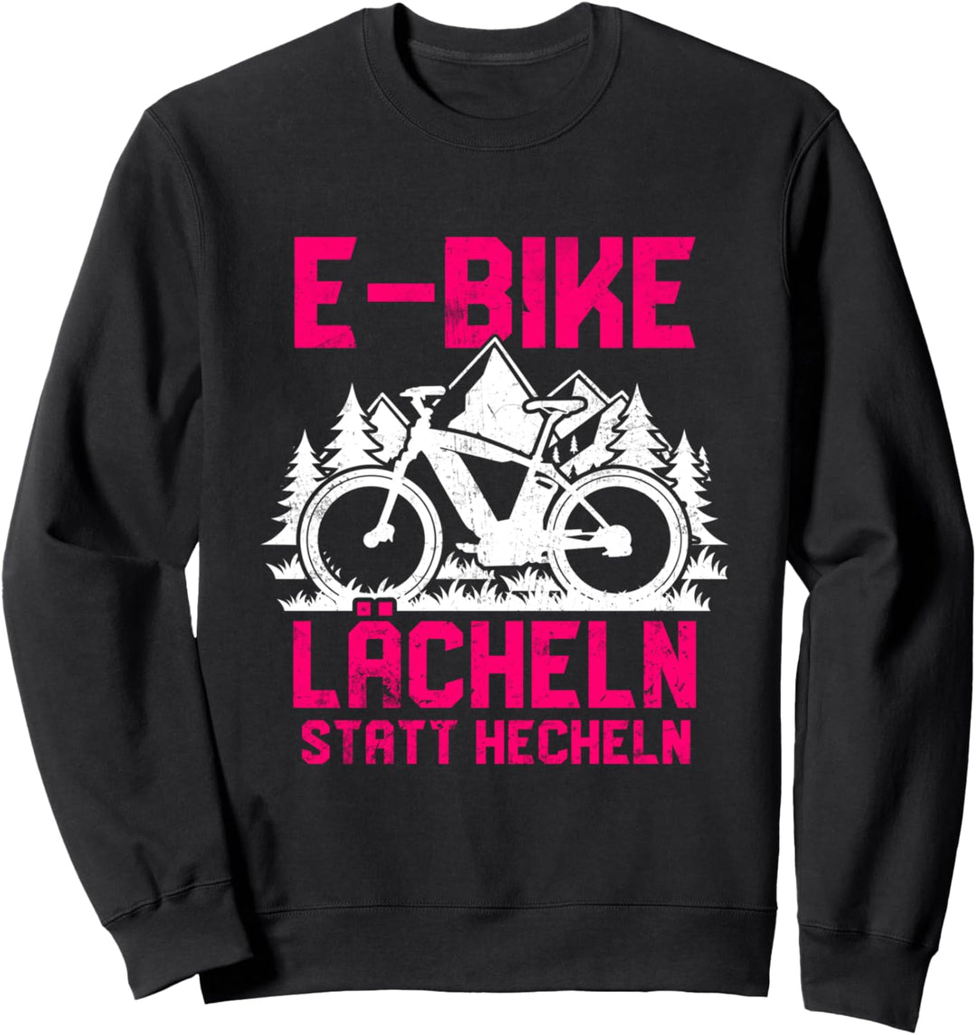 "Lächeln statt hecheln" | Lustiger Spruch Fahrrad E-Bike Sweatshirt