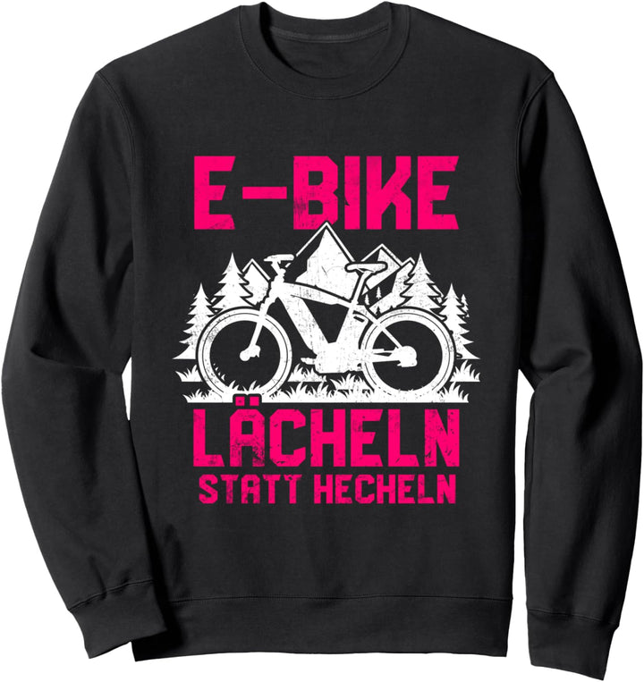 "Lächeln statt hecheln" | Lustiger Spruch Fahrrad E-Bike Sweatshirt