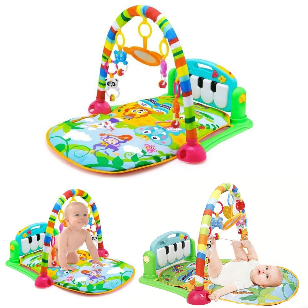 Baby Spielmatte mit Spielbogen – 4-in-1 Krabbeldecke, Activity-Decke für 0-3 Jahre, inkl. 4 abnehmba