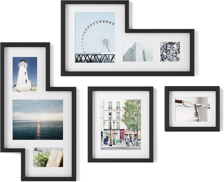 Umbra Mingle Galerie Bilderrahmen-Set und Fotocollage, 4-teilig, für 10x10cm, 13x18cm, 20x25cm Bilde