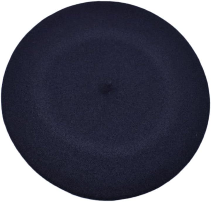 MELEGARI Baskenmütze für Damen | 100% Wolle | Roma Beret | Made in Italy Einheitsgrösse Dunkelblau 6