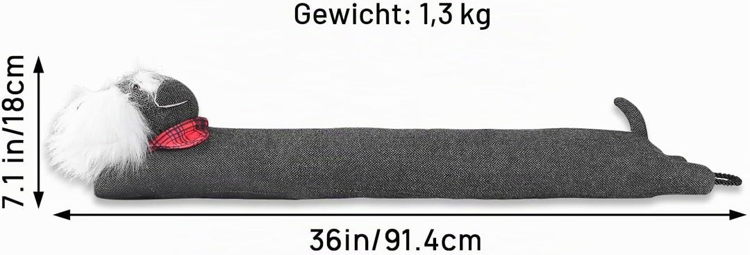 SANFERGE Robuster Zugluftstopper unter der Tür, dekorativ, schalldicht, energiesparend, 91,4 cm, 1,4