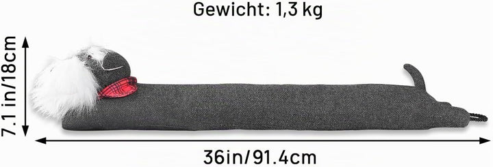 SANFERGE Robuster Zugluftstopper unter der Tür, dekorativ, schalldicht, energiesparend, 91,4 cm, 1,4