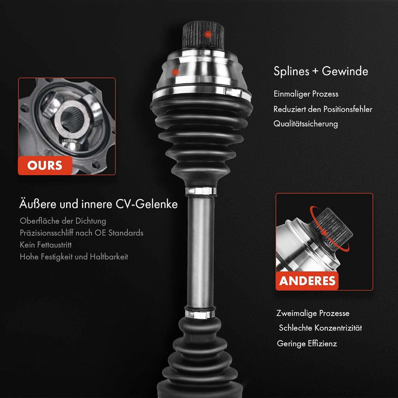 Frankberg Antriebswelle Vorne Rechts Kompatibel mit Ibiza II 1993-1999 Golf II 1983-1991 C.a.d.d.y I