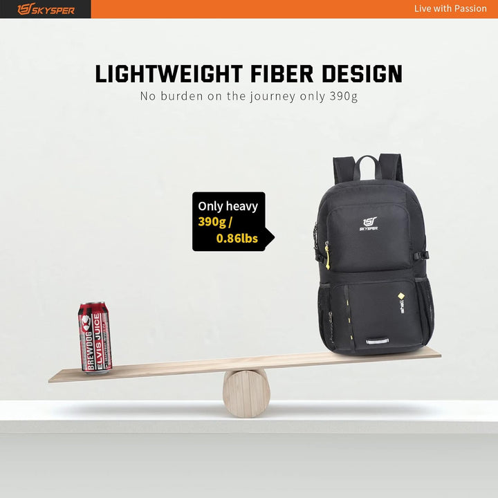 SKYSPER Ultraleichter Faltbarer Rucksack mit Nassfach - Wasserfest und Verstaubarer Daypack für Wand
