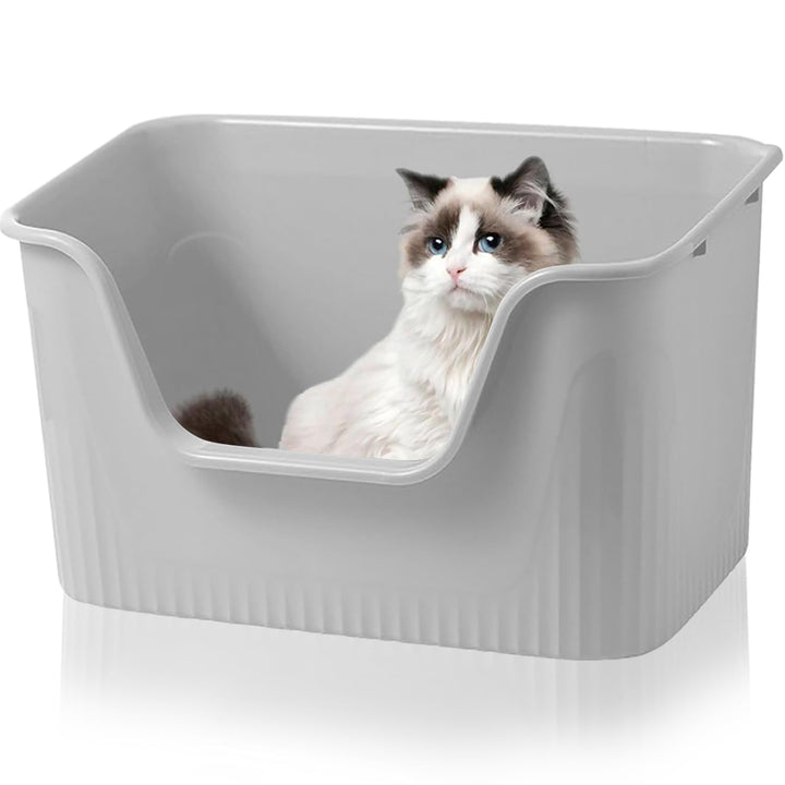 Katzenklo Offen Gross 64x45x33cm, Katzentoilette Hoher Rand Ohne Deckel Katzen Klo Cat Litter Box Sp