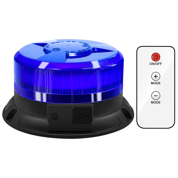 antom Rundumleuchte akku Mit Fernsteuerung 9 Blitzmuster 12V 24V Blau Warnleuchte led magnet mit Kfz
