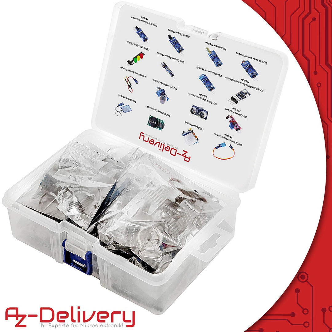 AZDelivery 5 x 16 in 1 Kit Zubehörset mit Sensoren und Modulen kompatibel mit Arduino und Raspberry