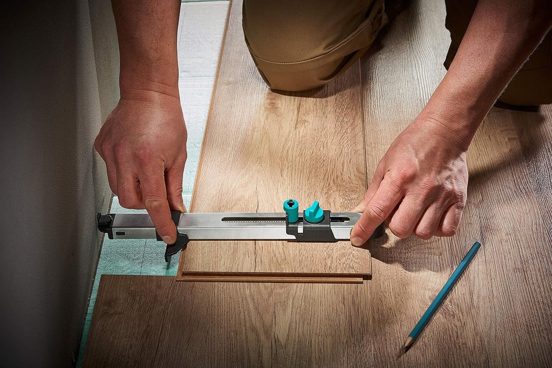 wolfcraft I Geling Set Laminat- und Designboden einpassen I 6976000 I Komplettset aus Universalwinke