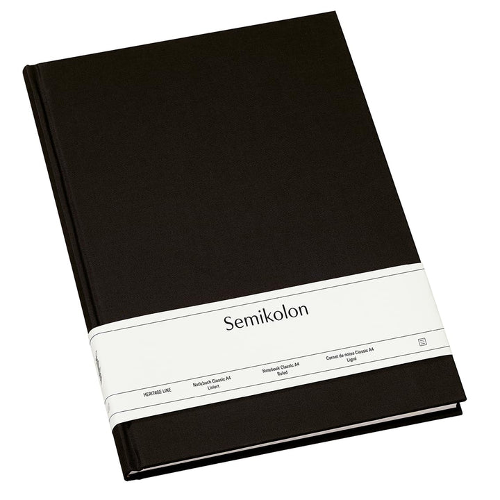 Semikolon 350924 - Notizbuch Classic A4 liniert - 176 Seiten, cremeweisses Papier – Lesezeichen – bl