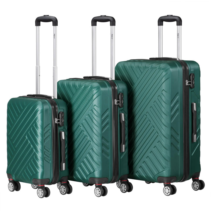 Zelsius Koffer Set 3 Stück, Petrol Grün | ABS Hartschalenkoffer mit Zahlenschloss, Doppelrollen und