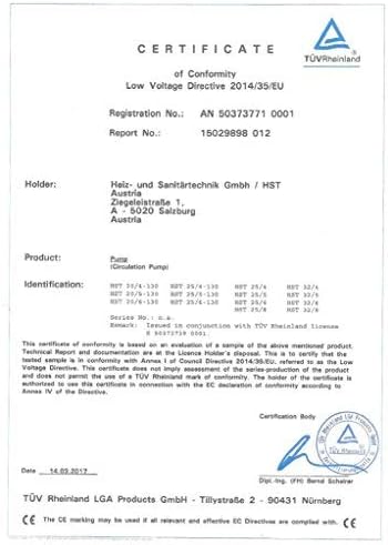 HST | Heizungspumpe | Umwälzpumpe | HST 25-80/180 mm | 8 Meter