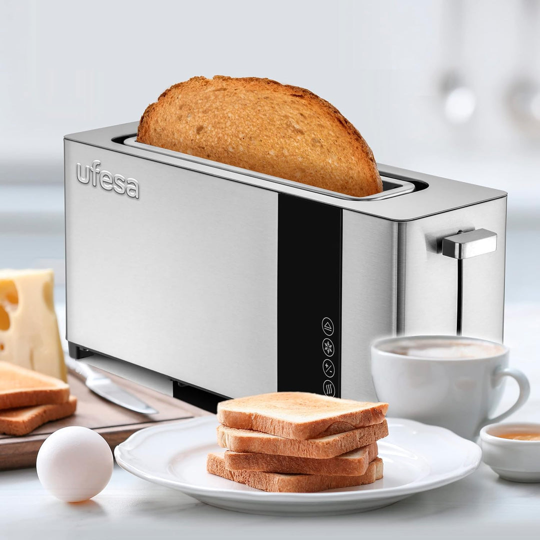 Ufesa Plus Delux Toaster 1 Extra Lange Scheibe, LCD-Digitalbildschirm, 1050 W, 1 breiter Schlitz, 7