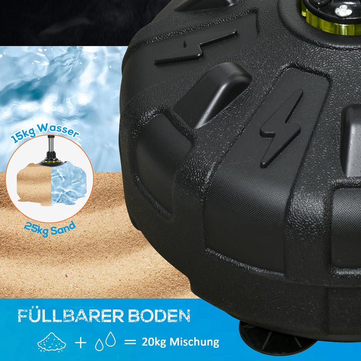SPORTNOW Punchingball, 145-180 cm höhenverstellbarer Standbox-Trainer Boxsack mit Saugnapf, Kunstled