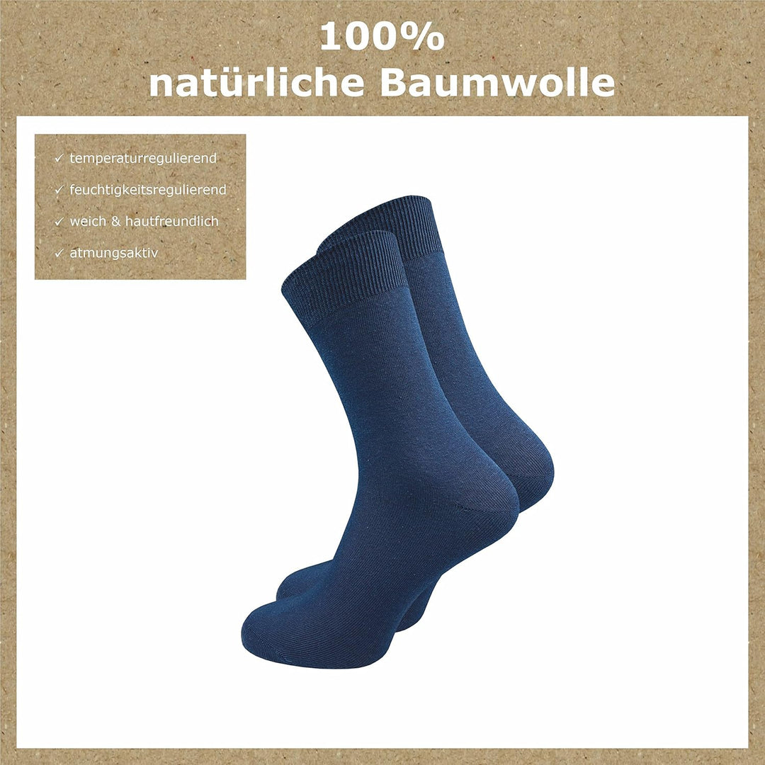 GAWILO Socken aus 100% Baumwolle (10 Paar) | Ohne drückende Naht, mit venenfreundlichem Komfortbund