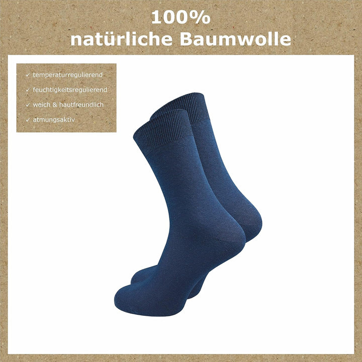 GAWILO Socken aus 100% Baumwolle (10 Paar) | Ohne drückende Naht, mit venenfreundlichem Komfortbund