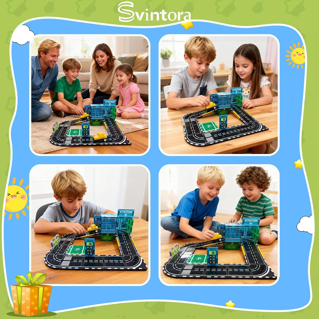 Magnetische Bausteine Spielzeug Set, STEM Montessori Spielzeug, 30 Teile Magnetbausteine für Kinder