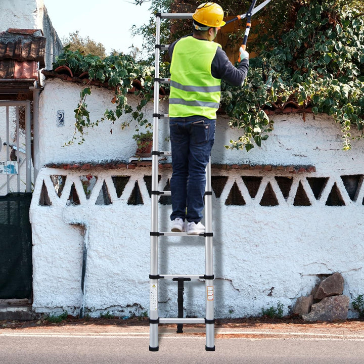 8,5FT teleskopierende Verlängerungsleiter Aluminium zusammenklappbare teleskopische Leiter mit Verri