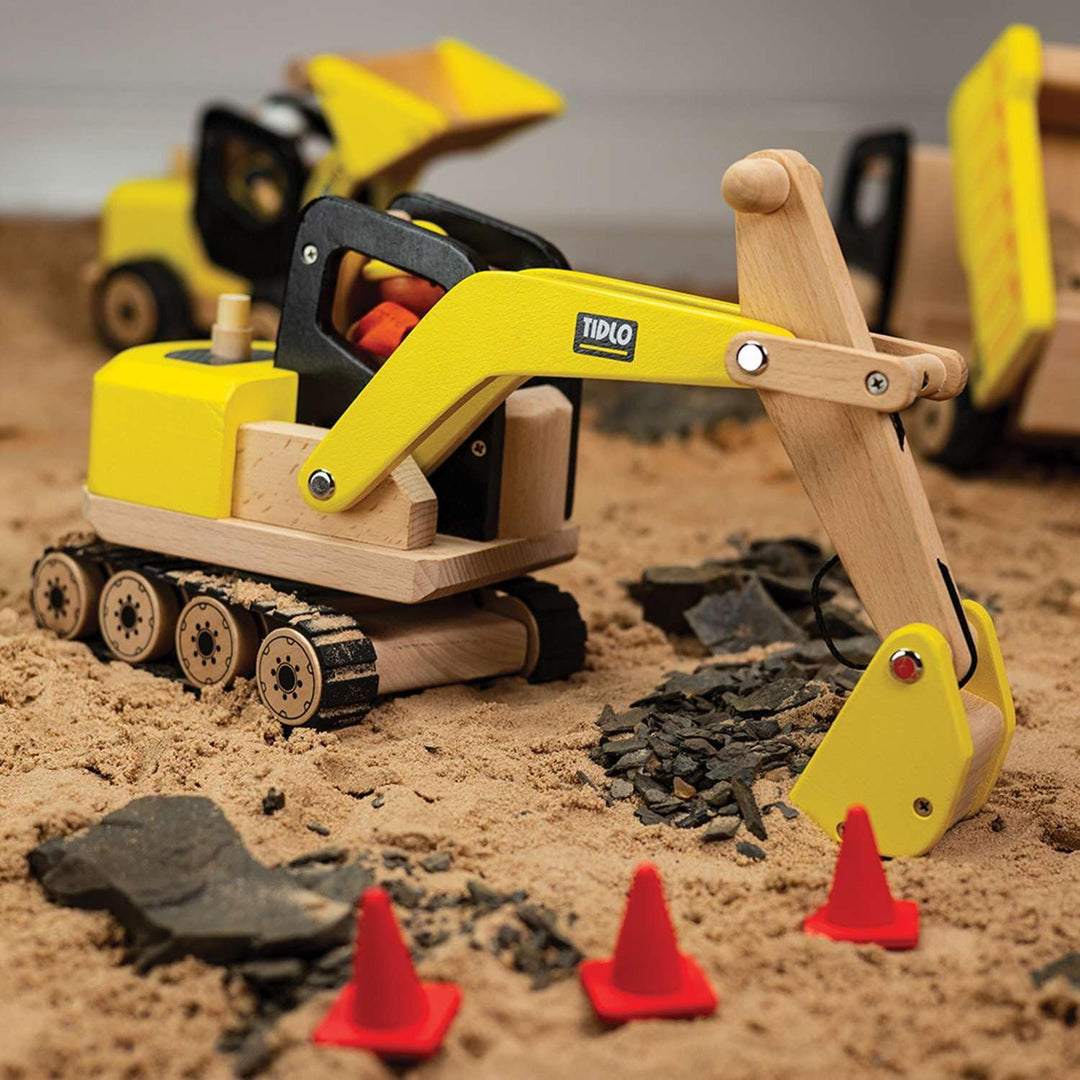 Tidlo T0415 Holzbagger Baufahrzeuge Spielzeug, Mehrfarbig