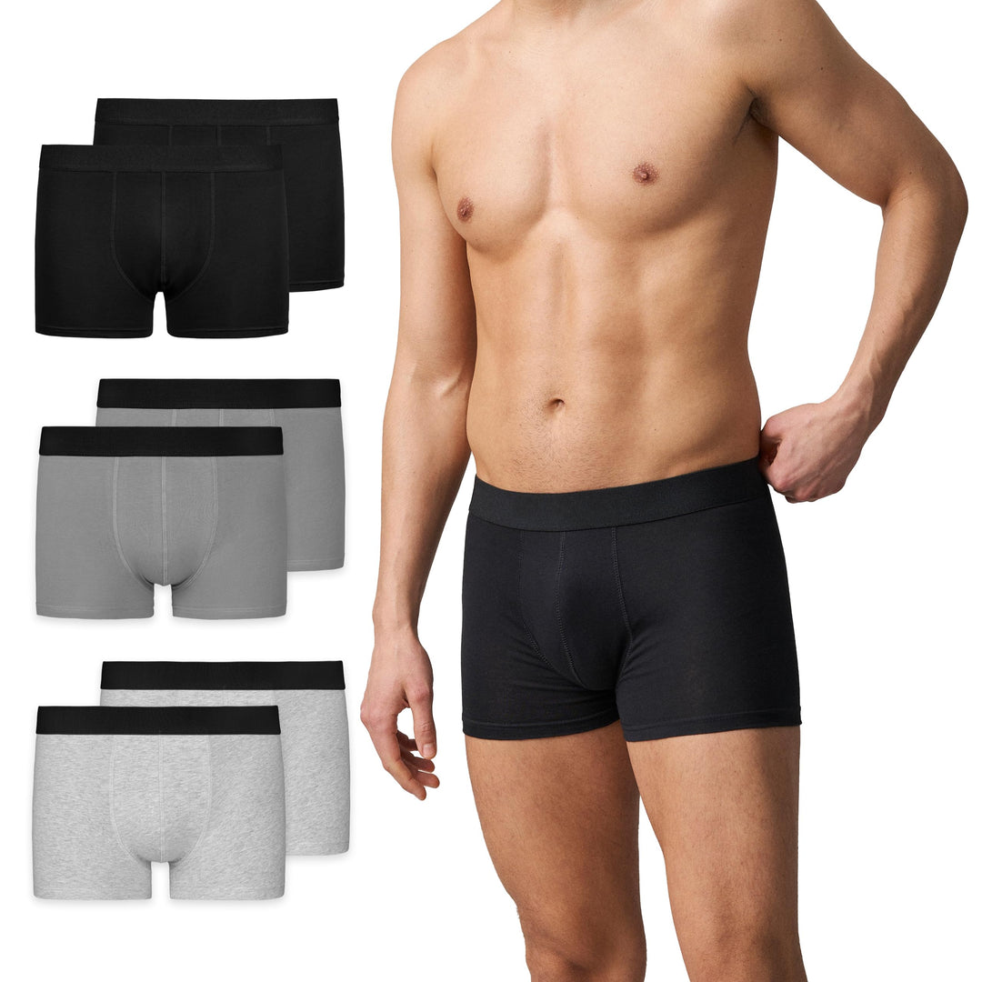 Snocks Boxershorts Herren Ohne Logo aus Bio-Baumwolle (6er Pack) - Atmungsaktiv und Ideal für Sport