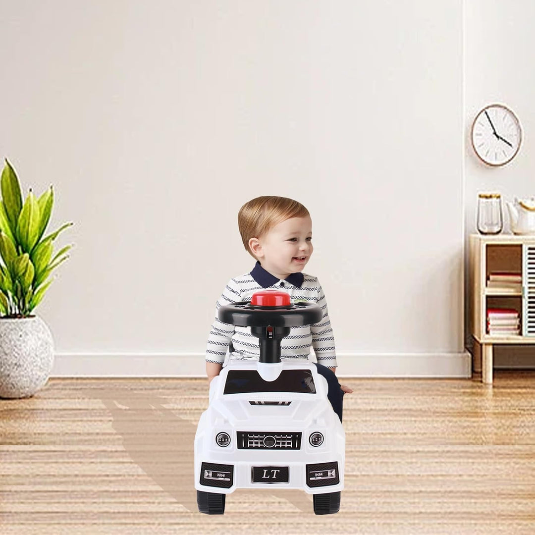 Rutschauto für Kinder, mit Hupe und Staufach, mit Hupe, Stauraum unter dem Sitz, Rutschfläche für Kl