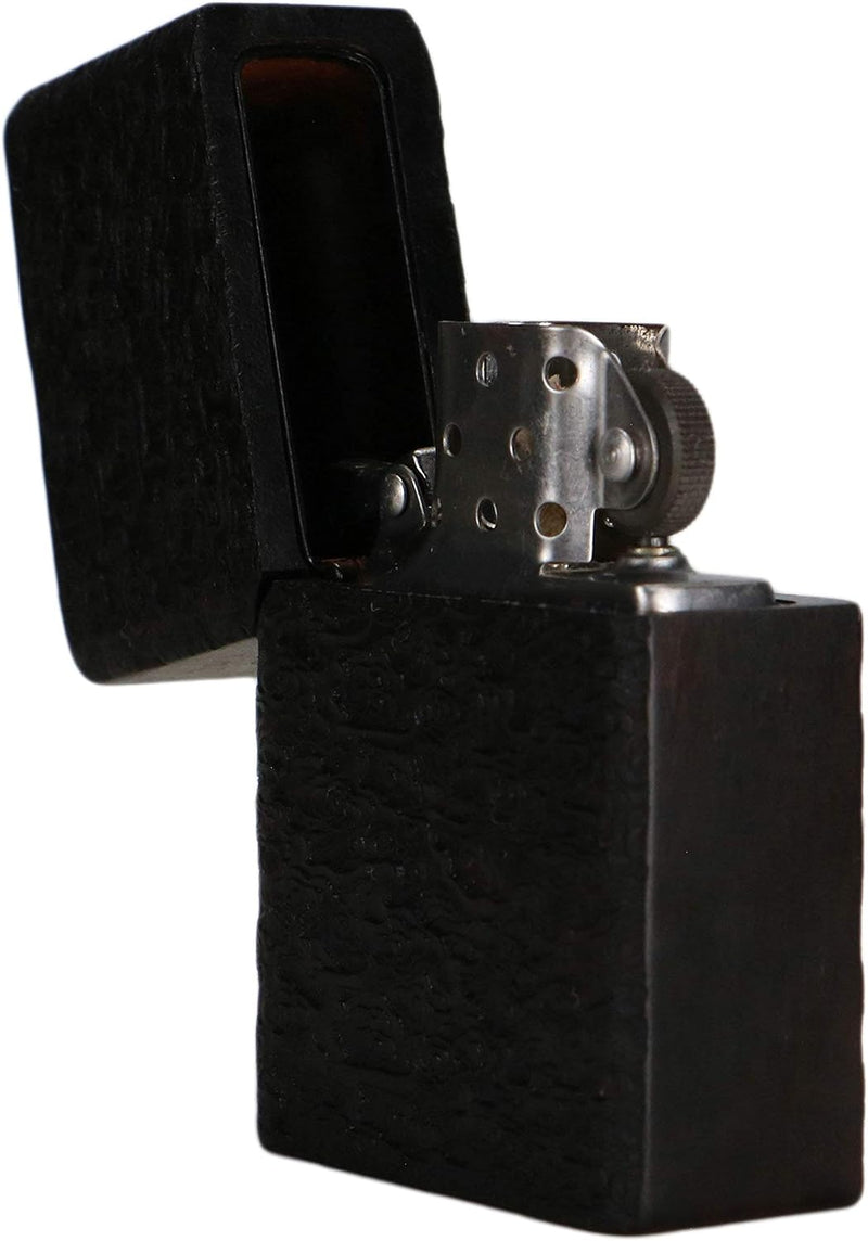 Generic Natürliches Ebenholz schwarzes Holz geschnitztes Feuerzeug Aussengehäuse für Zippo Insert Ki