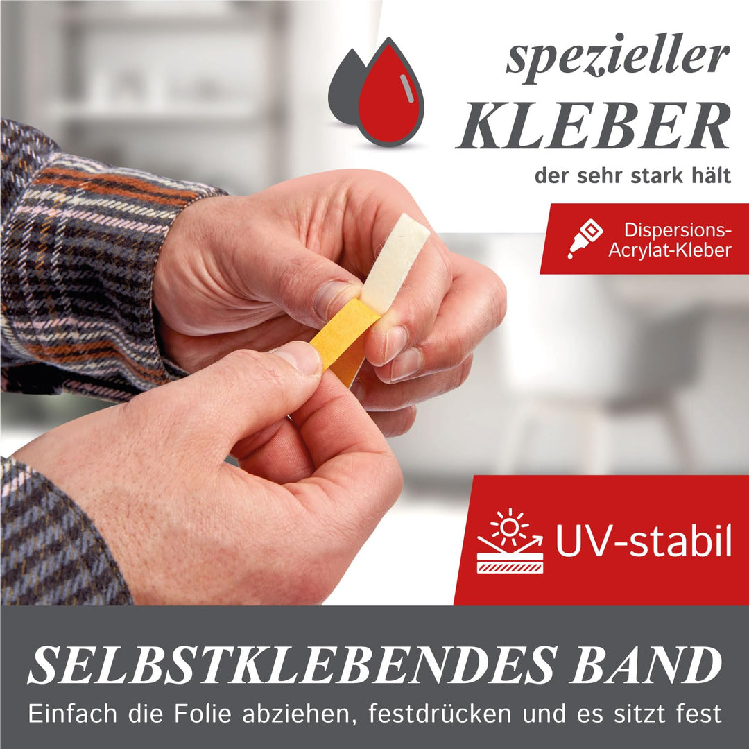 The Felt Store Filzband selbstklebend 40 mm breit, 1,5 mm dick, 20m lang, weiss - vielseitiger Filzs