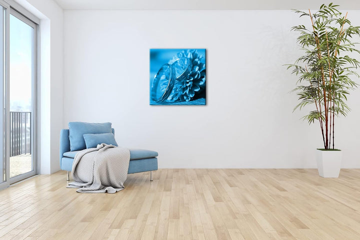 deyoli eleganter Verlobungsring mit Blume im Format: 60x60 Effekt: Zeichnung als Leinwandbild, Motiv