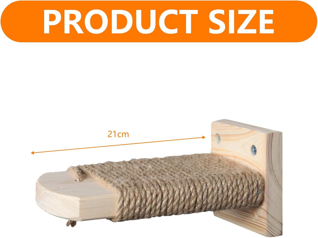 4 in 1 Kletterwand für Katzen Katzentreppe Wand, Wandliege mit Juteseil zum Kratzen, Katzentreppe Pl