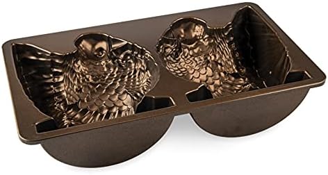 Nordic Ware 52348 Classic Turkey 3D Pfanne, Bronze, Aluminium, Braun 3D Truthahn Kuchenform, 3D Trut