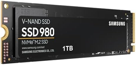 Samsung 980 NVMe M.2 SSD, 1 TB, PCIe 3.0, 3.500 MB/s Lesen, 3.000 MB/s Schreiben, Interne SSD für Ga