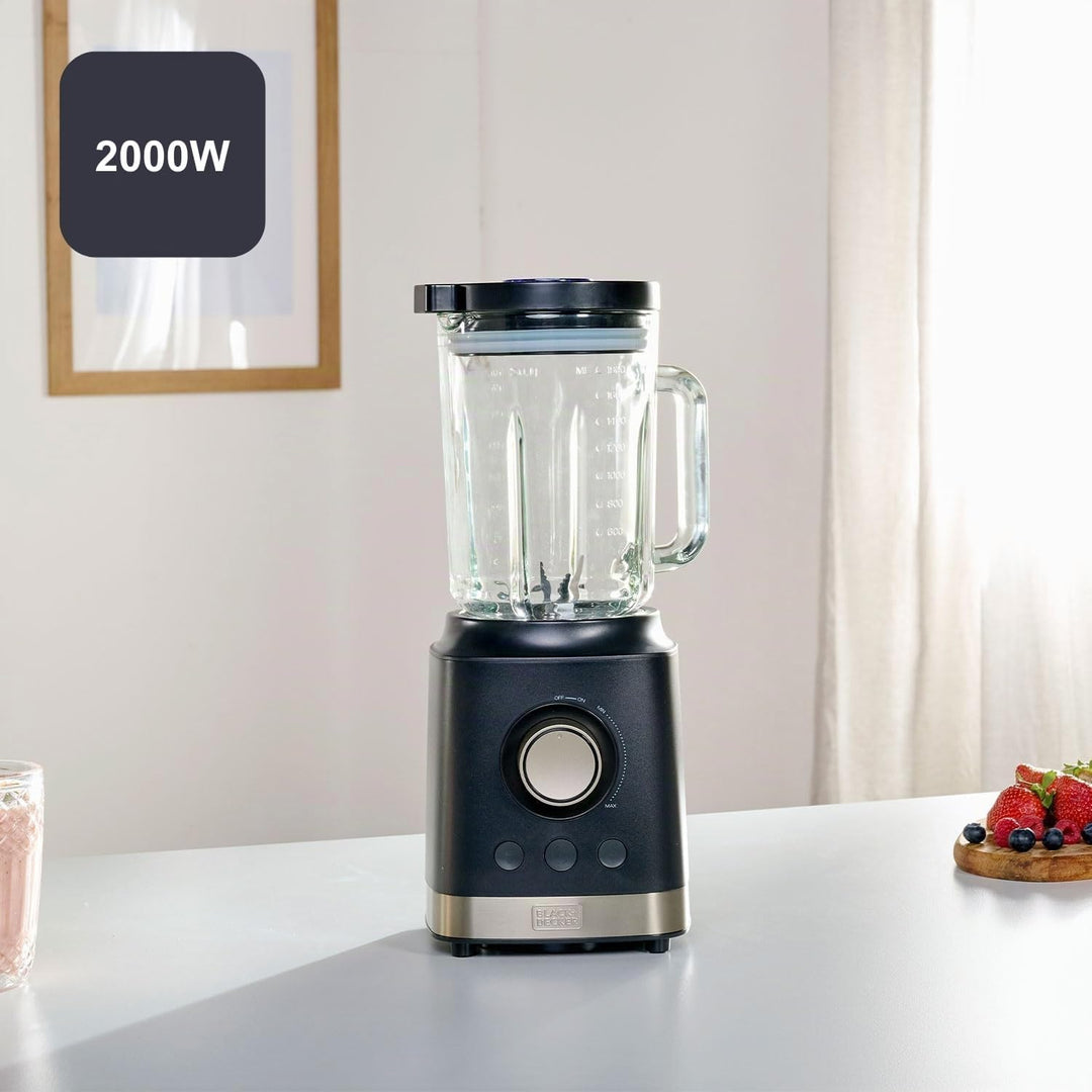 BLACK+DECKER – Standmixer BXJB2000E 2000W | Glasbehälter 1,8 L | Edelstahlklingen | Turbo-, Smoothie