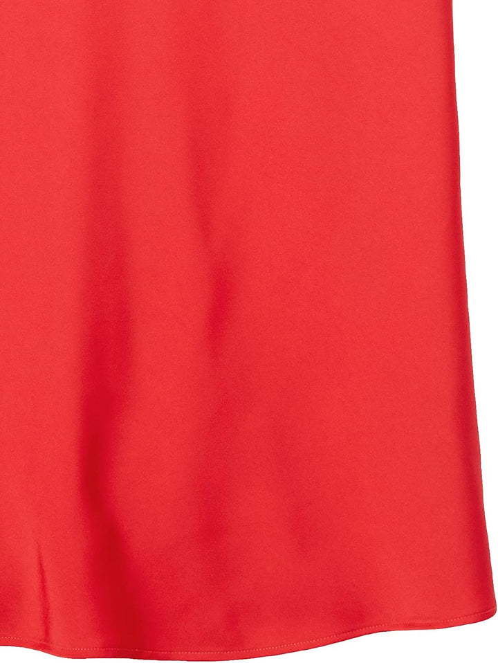 The Drop Damen Maya Rock, seidiger Slip-Skirt-Stil M Rot, M Rot
