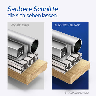 FALKENWALD ® Kreissägeblatt 136 x 20 mm - Ideal für Holz, Metall & Alu - Handkreissägeblatt kompatib